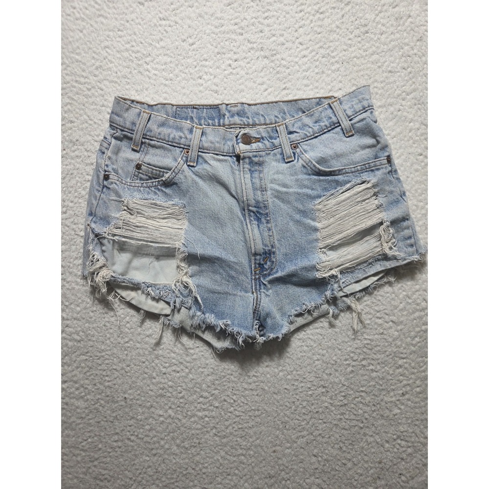 Vintage 90s Levis 505 Orange Tab Cutoff Jorts Jean Short Women 30 Made In USA